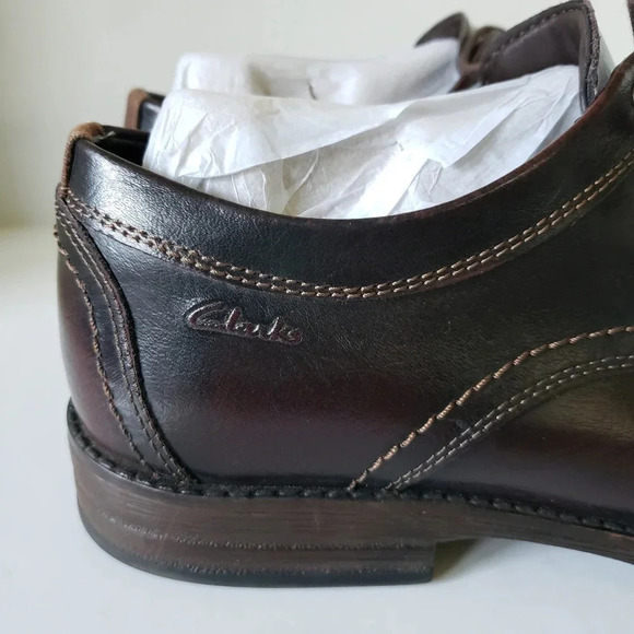 Clarks Collection Mens  Brown Leather Lace-up Oxford,Dress Shoes 10M. - Picture 9 of 9